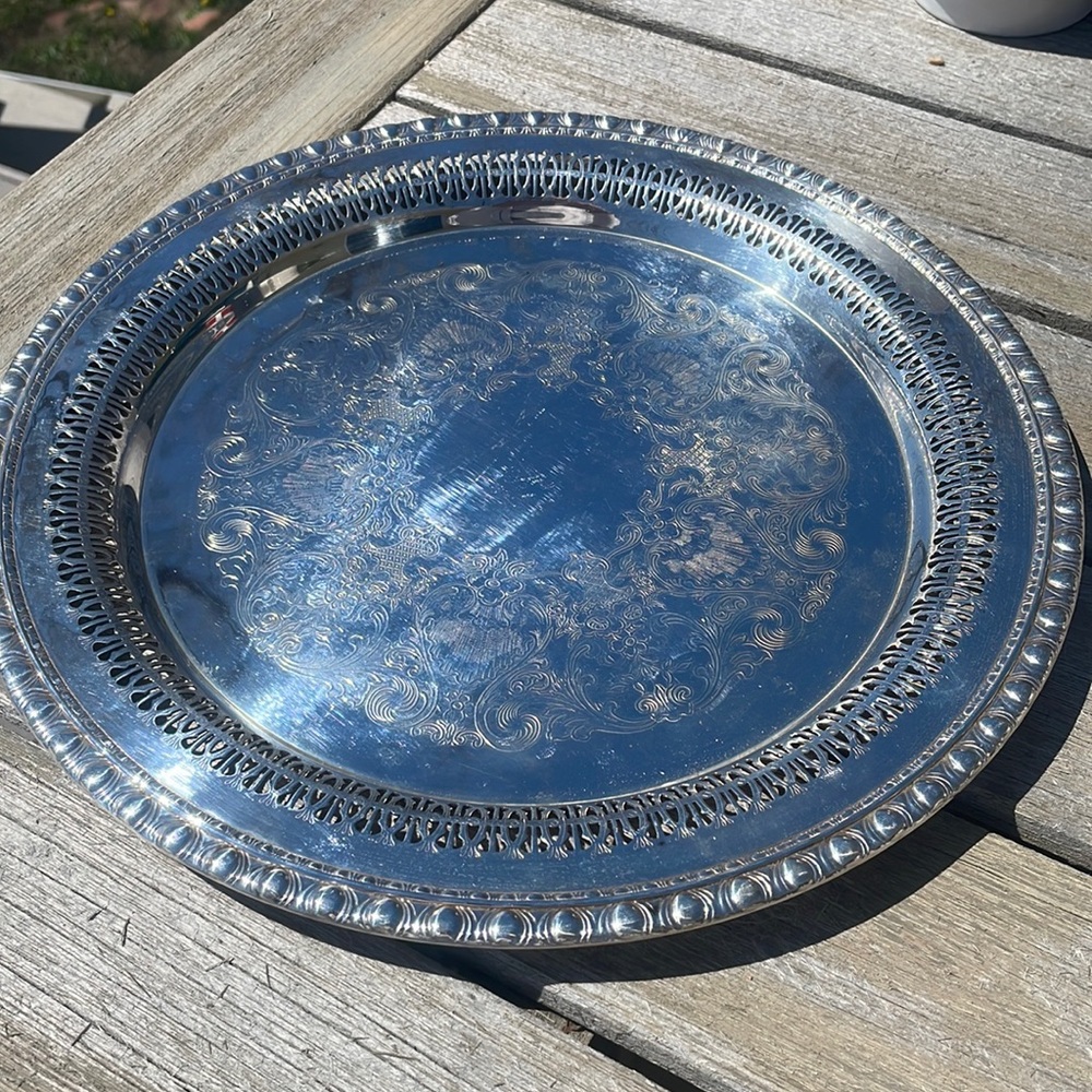 Silver Plated tray platter. Vintage